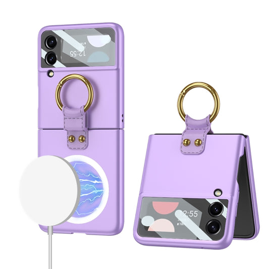 For Samsung Galaxy Z Flip4 GKK MagSafe Ultrathin Integrated Shockproof Phone Case with Ring Holder(Purple) - Galaxy Z Flip4 5G Cases by GKK | Online Shopping UK | buy2fix