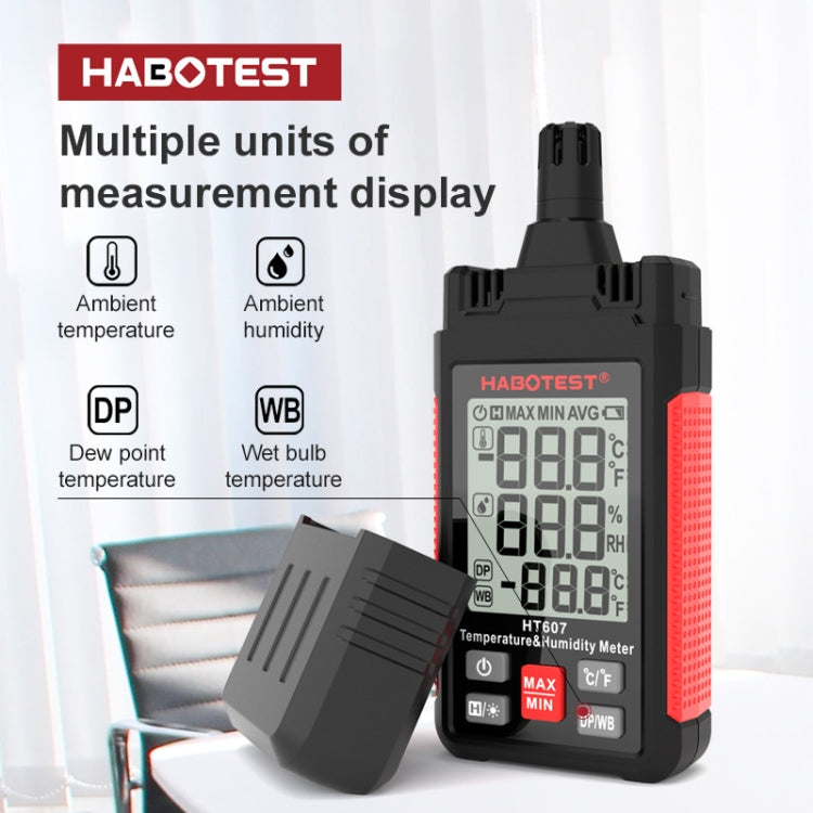 HABOTEST HT607 Portable Handheld Temperature Humidity Tester - Consumer Electronics by buy2fix | Online Shopping UK | buy2fix
