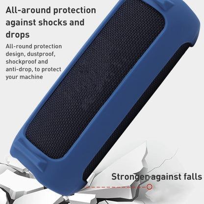 For JBL Flip 6 Bluetooth Speaker Portable Silicone Case with Shoulder Strap(Black) - Protective Case by buy2fix | Online Shopping UK | buy2fix