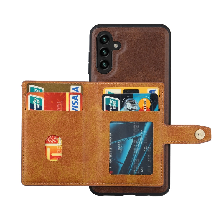 For Samsung Galaxy A14 5G Calfskin Card Slot TPU + PU Phone Case(Red) - Galaxy Phone Cases by buy2fix | Online Shopping UK | buy2fix