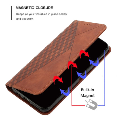 For Xiaomi Redmi Note 12 Pro+ Global / Note 12 Explorer Diamond Pattern Skin Feel Magnetic Leather Phone Case(Brown) - Note 12 Pro+ Cases by buy2fix | Online Shopping UK | buy2fix