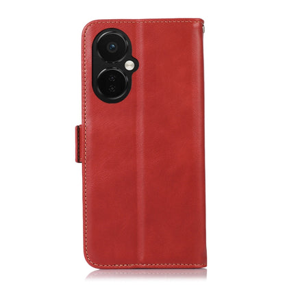 For OnePlus Nord CE 3 Lite Crazy Horse Top Layer Cowhide RFID Leather Phone Case(Red) - OnePlus Cases by buy2fix | Online Shopping UK | buy2fix