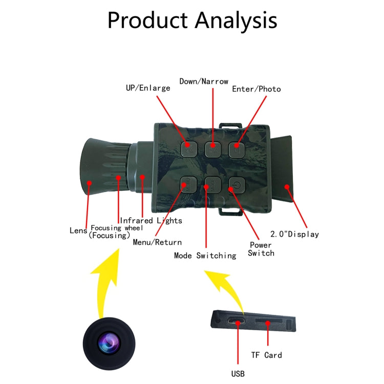 NV3000 Outdoor Hunting 4K HD Monocular Digital Night Vision Device(Camouflage) - Monocular Binoculars by buy2fix | Online Shopping UK | buy2fix