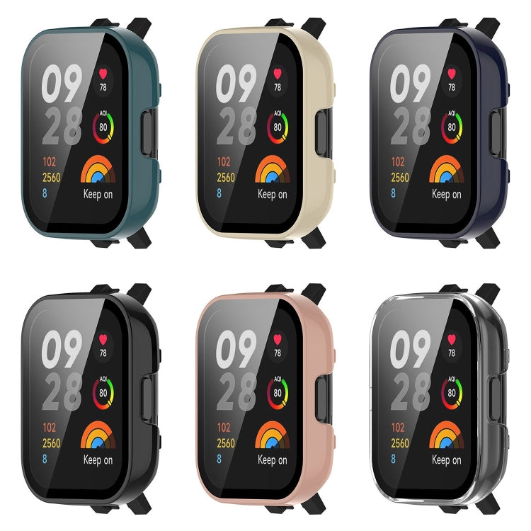 For Xiaomi Mi Watch Lite 3 / Redmi Watch 3 PC + Tempered Film Integrated Watch Protective Case(Black) - Watch Cases by buy2fix | Online Shopping UK | buy2fix