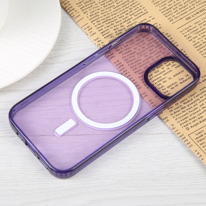 For iPhone 14 GEBEI MagSafe Magnetic Transparent Phone Case (Purple) - iPhone 14 Cases by GEBEI | Online Shopping UK | buy2fix