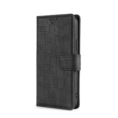 For Xiaomi Poco X5 Pro / Redmi Note 12 Pro Speed Skin Feel Crocodile Magnetic Clasp Leather Phone Case(Black) - Xiaomi Cases by buy2fix | Online Shopping UK | buy2fix