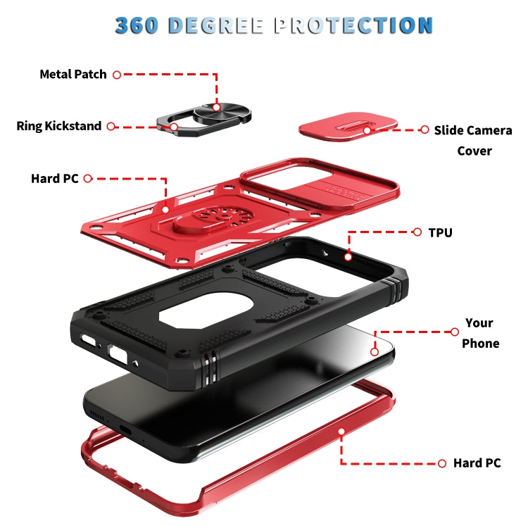 For Samsung Galaxy A54 5G Sliding Camshield TPU + PC Phone Case(Red+Black) - Galaxy Phone Cases by buy2fix | Online Shopping UK | buy2fix