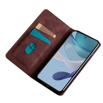 For OnePlus Ace 2/11R Skin Feel Magnetic Horizontal Flip Leather Phone Case(Dark Brown) - OnePlus Cases by buy2fix | Online Shopping UK | buy2fix