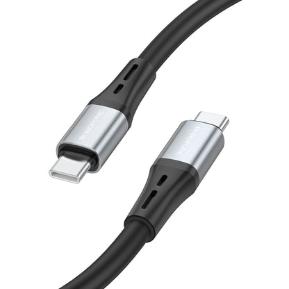 Borofone BX88 Type-C to Type-C Solid Silicone Charging Data Cable, Length:1m(Black) -  by Borofone | Online Shopping UK | buy2fix