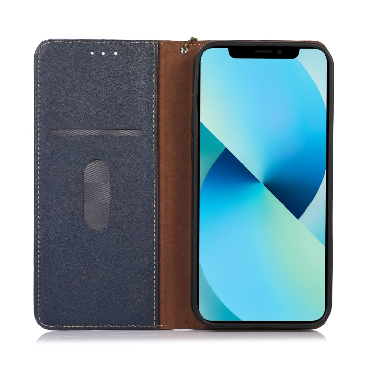 For Sony Xperia 10 V KHAZNEH Nappa Top Layer Cowhide Leather Phone Case(Blue) - Sony Cases by buy2fix | Online Shopping UK | buy2fix