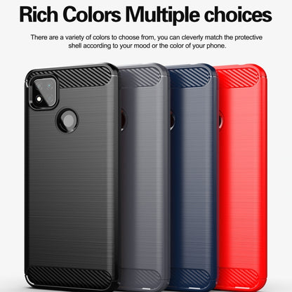 For Xiaomi Redmi 10A Brushed Texture Carbon Fiber TPU Phone Case(Black) - Xiaomi Cases by buy2fix | Online Shopping UK | buy2fix