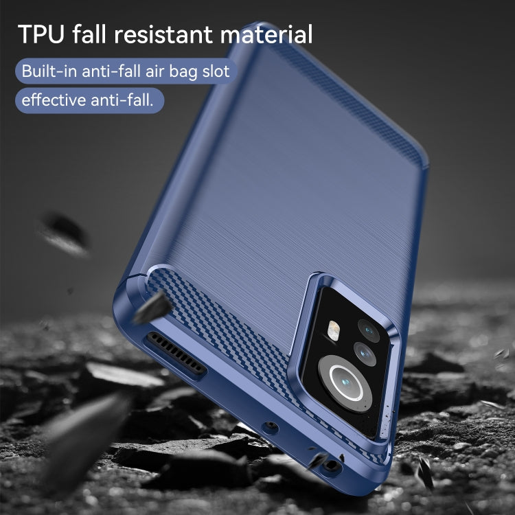 For Xiaomi 12X Brushed Texture Carbon Fiber TPU Phone Case(Blue) - Xiaomi Cases by buy2fix | Online Shopping UK | buy2fix