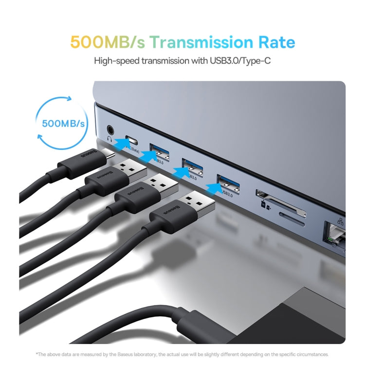 Baseus WKSX030013 11 in 1 USB-C / Type-C to HDMI+USB3.0x3+PD+VGA+SD/TF+RJ45+USB-C / Type-C+3.5mm HUB Adapter(Space Grey) - Computer & Networking by Baseus | Online Shopping UK | buy2fix