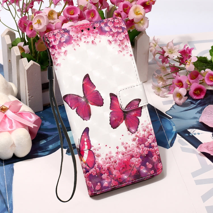 For Samsung Galaxy A34 5G 3D Painting Horizontal Flip Leather Phone Case(Rose Butterfly) - Galaxy Phone Cases by buy2fix | Online Shopping UK | buy2fix