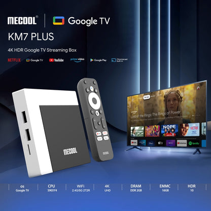 MECOOL KM7 Plus Android 10.0 Smart TV Set Top Box, Amlogic S905Y4 Quad Core, 2GB+16GB, Plug Type:US Plug - Consumer Electronics by MECOOL | Online Shopping UK | buy2fix