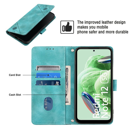 For Xiaomi Poco X5 5G Skin-feel Embossed Leather Phone Case(Green) - Xiaomi Cases by buy2fix | Online Shopping UK | buy2fix