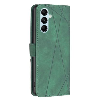 For Samsung Galaxy M14 5G Magnetic Buckle Rhombus Texture Leather Phone Case(Green) - Galaxy Phone Cases by buy2fix | Online Shopping UK | buy2fix