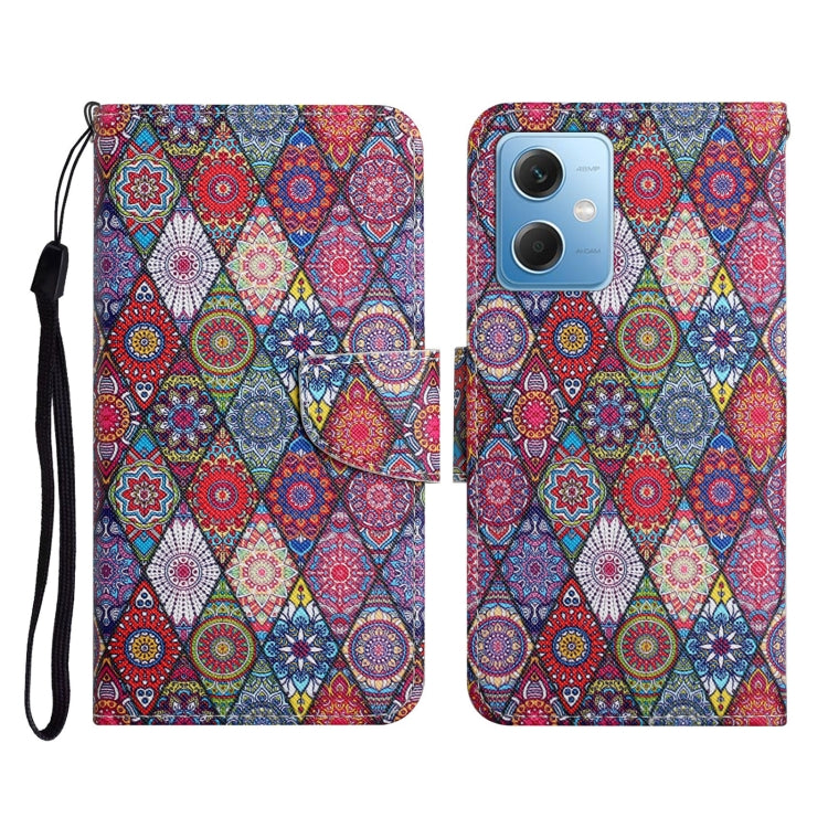 For Xiaomi Redmi Note 12 5G Global/Poco X5 Colored Drawing Pattern Flip Leather Phone Case(Diamond Kaleidoscope) - Note 12 Cases by buy2fix | Online Shopping UK | buy2fix