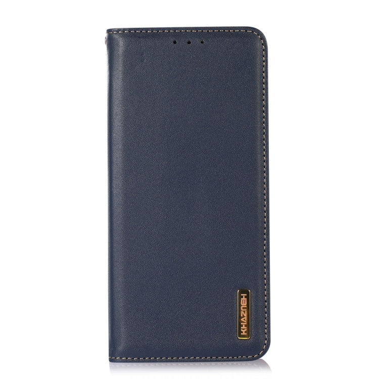 For Motorola Moto G Power 2023 KHAZNEH Nappa Top Layer Cowhide Leather Phone Case(Blue) - Motorola Cases by buy2fix | Online Shopping UK | buy2fix