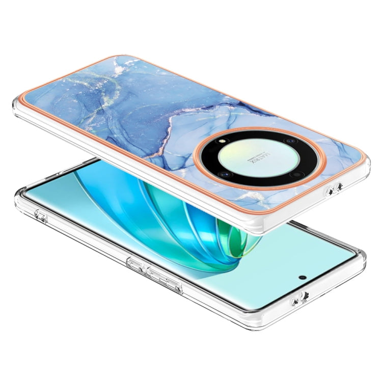 For Honor X9a / Magic5 Lite Electroplating Marble Dual-side IMD Phone Case(Blue 018) - Honor Cases by buy2fix | Online Shopping UK | buy2fix