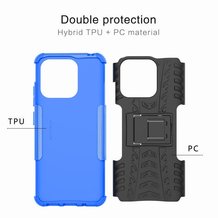 For Xiaomi Redmi 12C Tire Texture TPU + PC Phone Case with Holder(Red) - Xiaomi Cases by buy2fix | Online Shopping UK | buy2fix