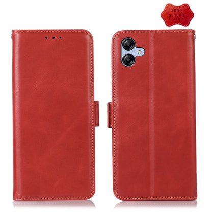 For Samsung Galaxy F14 5G Crazy Horse Top Layer Cowhide Leather Phone Case(Red) - Galaxy Phone Cases by buy2fix | Online Shopping UK | buy2fix