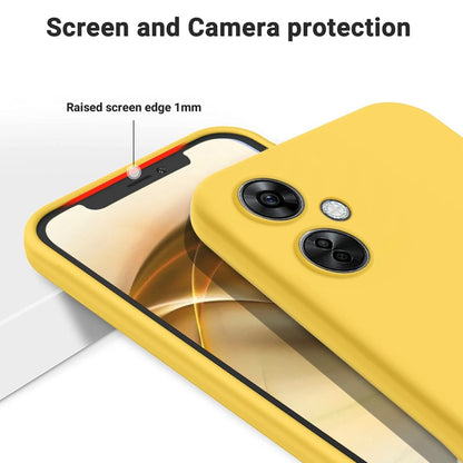 For OnePlus Nord CE 3 Lite Pure Color Liquid Silicone Shockproof Phone Case(Yellow) - OnePlus Cases by buy2fix | Online Shopping UK | buy2fix