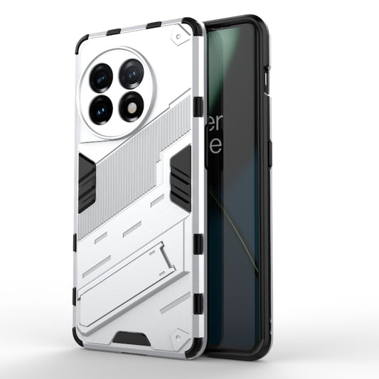 For OnePlus 11 5G Punk Armor 2 in 1 PC + TPU Shockproof Phone Case with Invisible Holder(White) - OnePlus Cases by buy2fix | Online Shopping UK | buy2fix