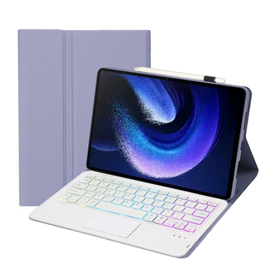 For Xiaomi Pad 6 / Pad 6 Pro A0N7-AS Lambskin Texture Ultra-thin Backlight Bluetooth Keyboard Leather Case with Touchpad(Purple) - Others Keyboard by buy2fix | Online Shopping UK | buy2fix