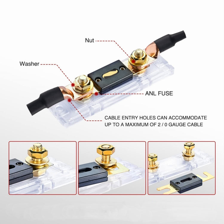 2 in 1 ANL Car Fuse Holder Electrical Protection Insulating Cover, Current:250A -  by buy2fix | Online Shopping UK | buy2fix