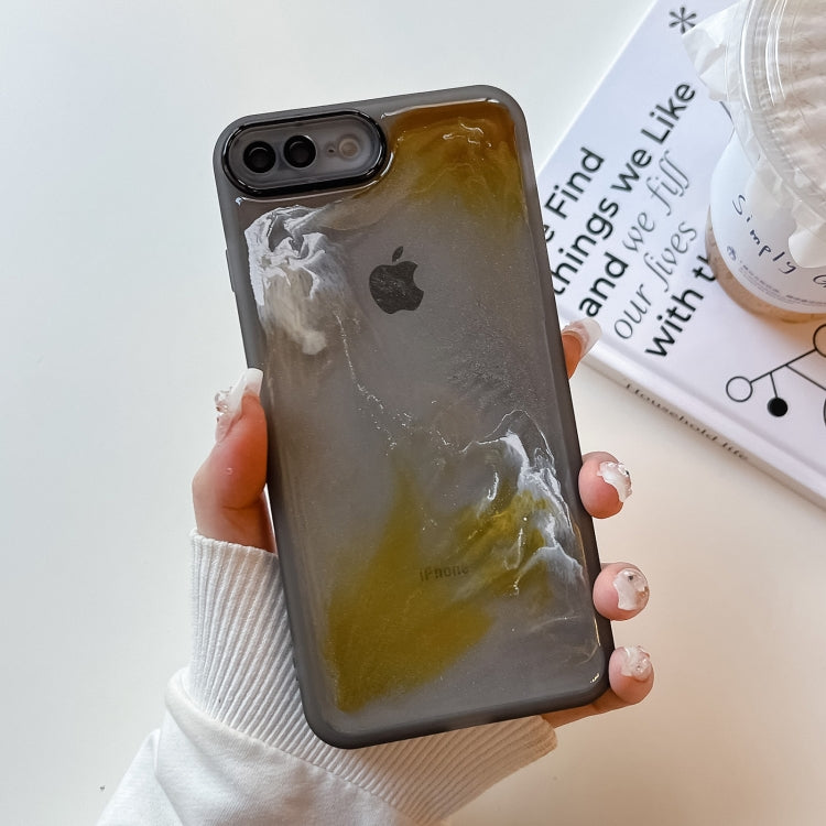For iPhone 8 Plus / 7 Plus Oil Painting Electroplating TPU Phone Case(Grey) - More iPhone Cases by buy2fix | Online Shopping UK | buy2fix