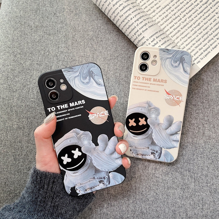 For iPhone XS Max Martian Astronaut Pattern Shockproof Phone Case(White) - More iPhone Cases by buy2fix | Online Shopping UK | buy2fix