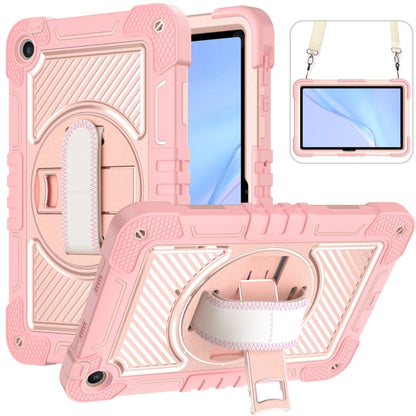 For Huawei MatePad SE 10.4 360 Degree Rotation PC Contrast Silicone Tablet Case(Rose Gold) - For Huawei by buy2fix | Online Shopping UK | buy2fix