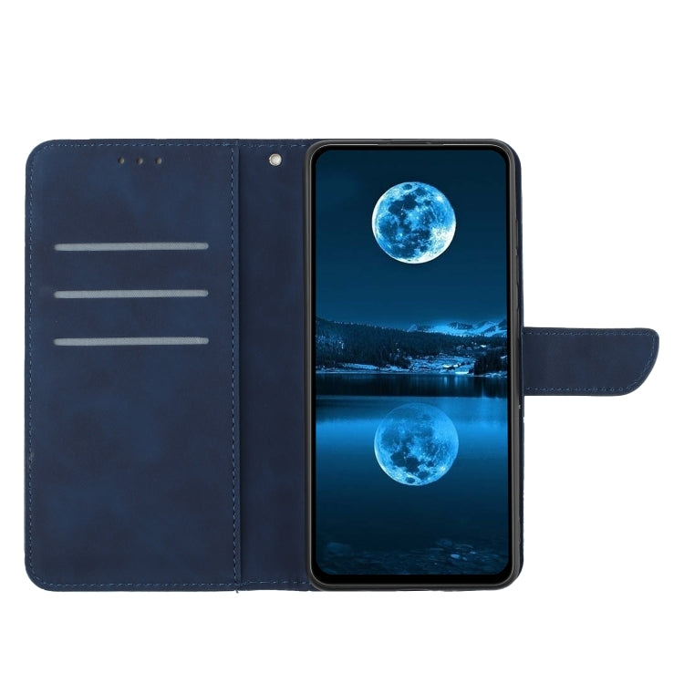 For Xiaomi 13 Stitching Embossed Leather Phone Case(Blue) - 13 Cases by buy2fix | Online Shopping UK | buy2fix