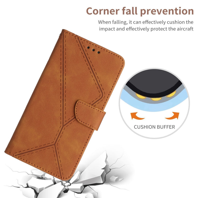 For Xiaomi POCO X4 GT Stitching Embossed Leather Phone Case(Brown) - Xiaomi Cases by buy2fix | Online Shopping UK | buy2fix