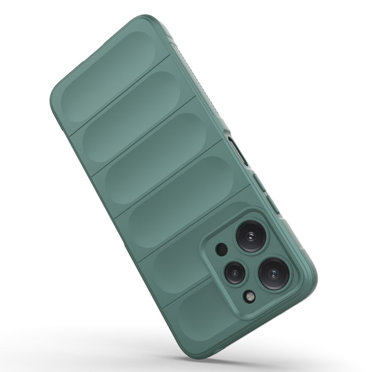 For Xiaomi Redmi 12 4G Magic Shield TPU + Flannel Phone Case(Dark Green) - Xiaomi Cases by buy2fix | Online Shopping UK | buy2fix