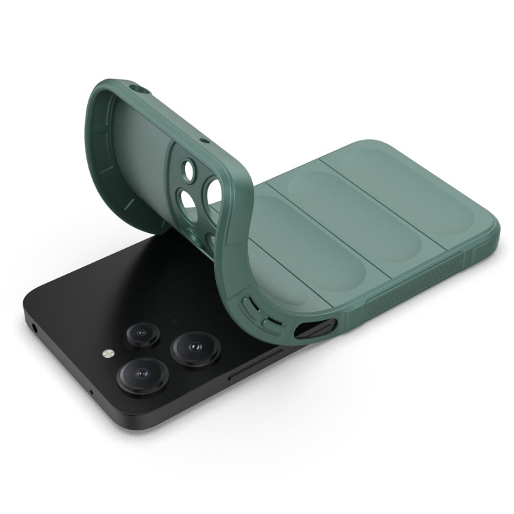 For Xiaomi Redmi 12 4G Magic Shield TPU + Flannel Phone Case(Dark Green) - Xiaomi Cases by buy2fix | Online Shopping UK | buy2fix