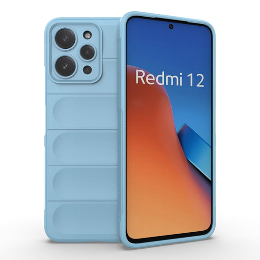 For Xiaomi Redmi 12 4G Magic Shield TPU + Flannel Phone Case(Light Blue) - Xiaomi Cases by buy2fix | Online Shopping UK | buy2fix