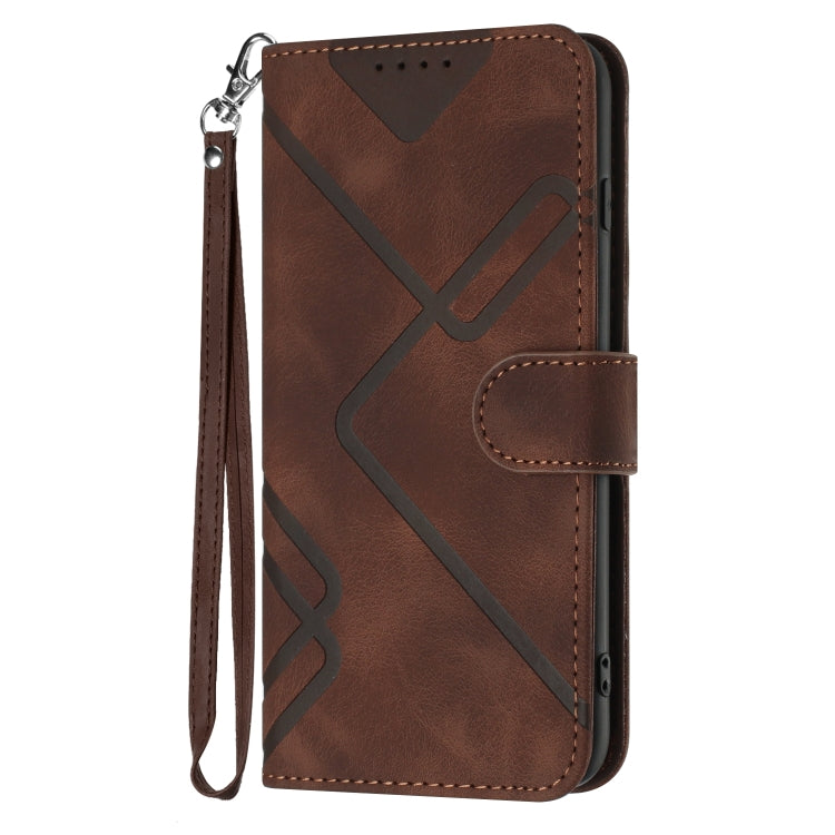 For Honor 8S Line Pattern Skin Feel Leather Phone Case(Coffee) - Honor Cases by buy2fix | Online Shopping UK | buy2fix