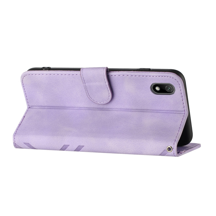 For Honor 8S Line Pattern Skin Feel Leather Phone Case(Light Purple) - Honor Cases by buy2fix | Online Shopping UK | buy2fix