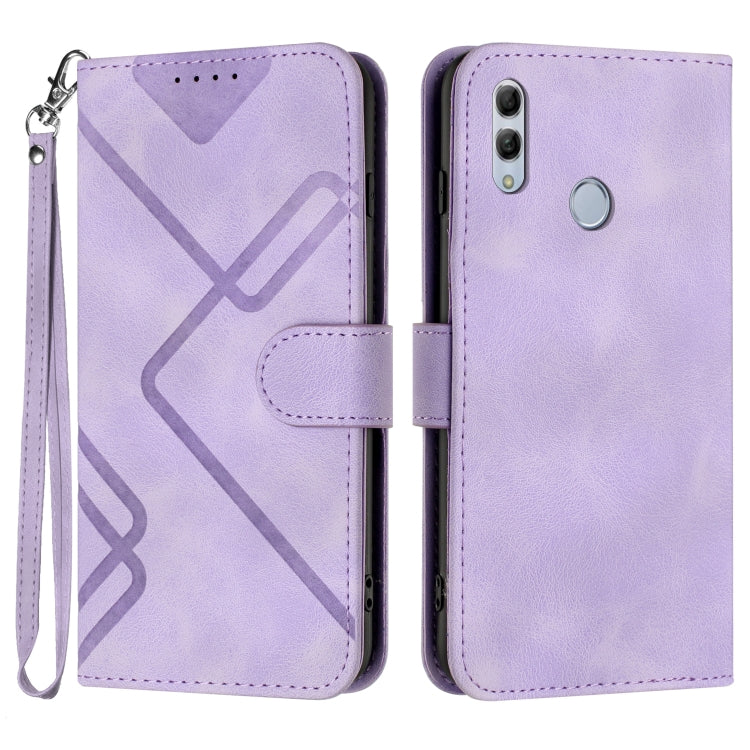 For Honor 10 Lite Line Pattern Skin Feel Leather Phone Case(Light Purple) - Honor Cases by buy2fix | Online Shopping UK | buy2fix