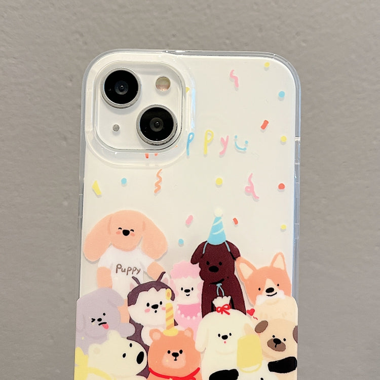 For iPhone 12 IMD Cute Animal Pattern Phone Case(Dog) - iPhone 12 / 12 Pro Cases by buy2fix | Online Shopping UK | buy2fix