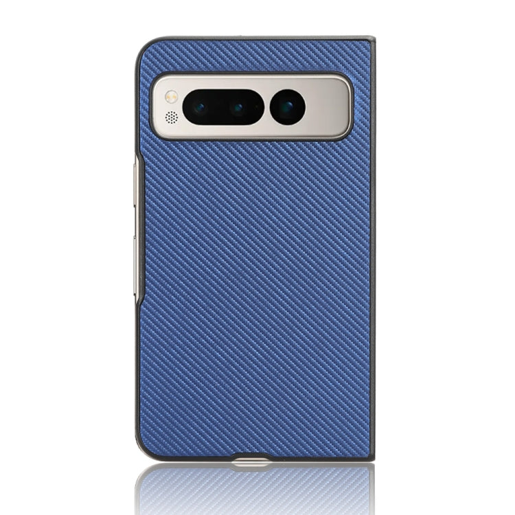 For Google Pixel Fold PU Leather PC Phone Case(Blue) - Google Cases by buy2fix | Online Shopping UK | buy2fix