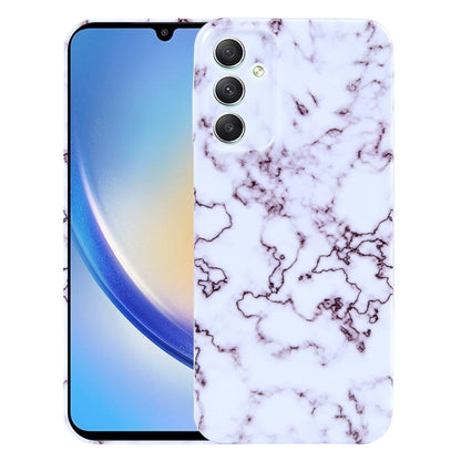 For Samsung Galaxy A34 Marble Pattern Phone Case(Red White) - Galaxy Phone Cases by buy2fix | Online Shopping UK | buy2fix