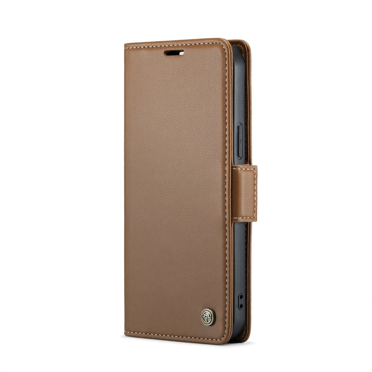 For iPhone 12 / 12 Pro CaseMe 023 Butterfly Buckle Litchi Texture RFID Anti-theft Leather Phone Case(Brown) - iPhone 12 / 12 Pro Cases by CaseMe | Online Shopping UK | buy2fix