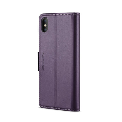 For iPhone XS CaseMe 023 Butterfly Buckle Litchi Texture RFID Anti-theft Leather Phone Case(Pearly Purple) - More iPhone Cases by CaseMe | Online Shopping UK | buy2fix