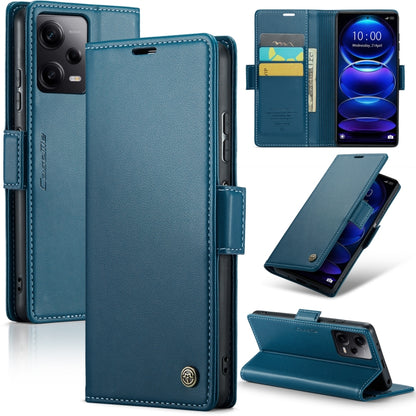 CaseMe 023 Butterfly Buckle Litchi Texture RFID Anti-theft Leather Phone Case For Xiaomi Poco X5 Pro 5G/Redmi Note 12 Pro 5G Global(Blue) - Xiaomi Cases by CaseMe | Online Shopping UK | buy2fix