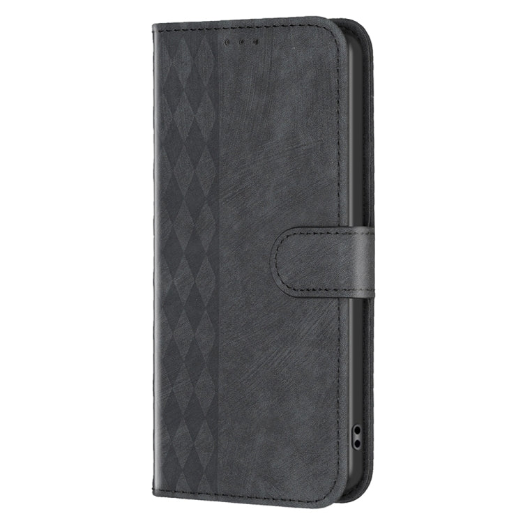 For Xiaomi Redmi Note 11 Pro Plaid Embossed Leather Phone Case(Black) - Redmi Note 11 Pro Case by buy2fix | Online Shopping UK | buy2fix