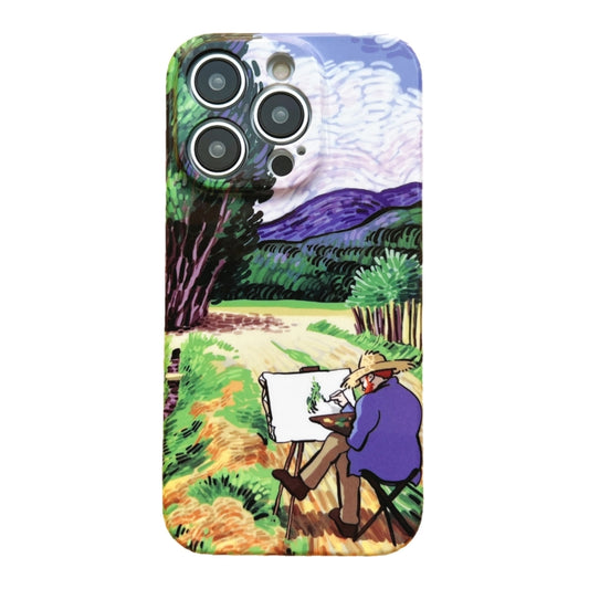 For iPhone 11 Precise Hole Oil Painting Pattern PC Phone Case(Painting) - iPhone 11 Cases by buy2fix | Online Shopping UK | buy2fix