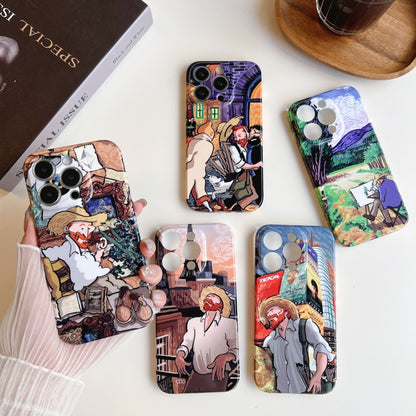 For iPhone 13 Precise Hole Oil Painting Pattern PC Phone Case(Tower) - iPhone 13 Cases by buy2fix | Online Shopping UK | buy2fix